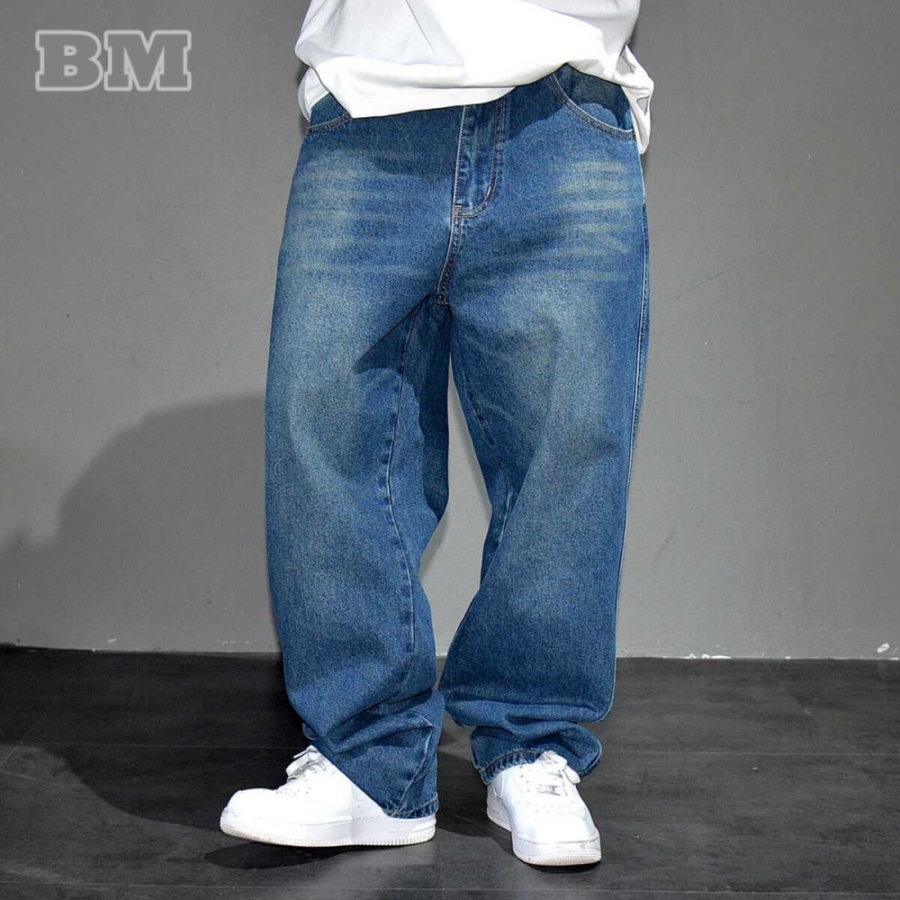 Men'S Fashion With Baggy Jeans - American Vintage Blue Baggy Jeans Streetwear