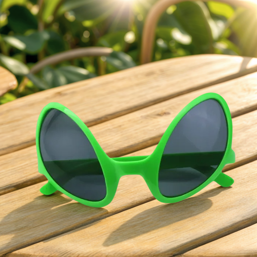 Men Fashion Kids - Green Alien Martian Quirky Sunglasses 2D