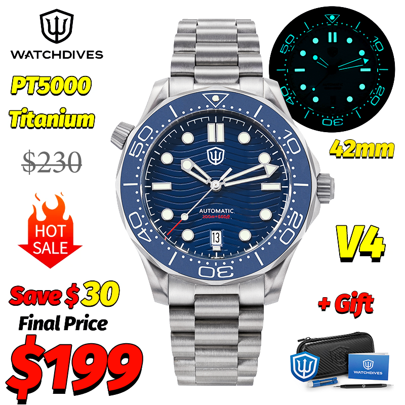 Mens Fashion Bracelet - Watchdives WD007 V4 007 NTTD Mechanical
