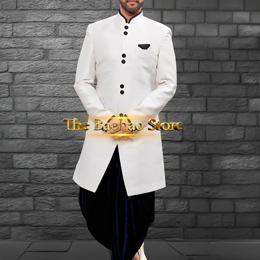 Mens Xmas Fashion - Fashion Clothes Mens White Sherwani Indo-Western