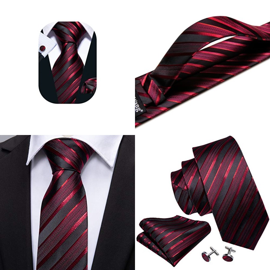 Men'S Fashion For Wedding - Tie Sets for Men Silk Stripe