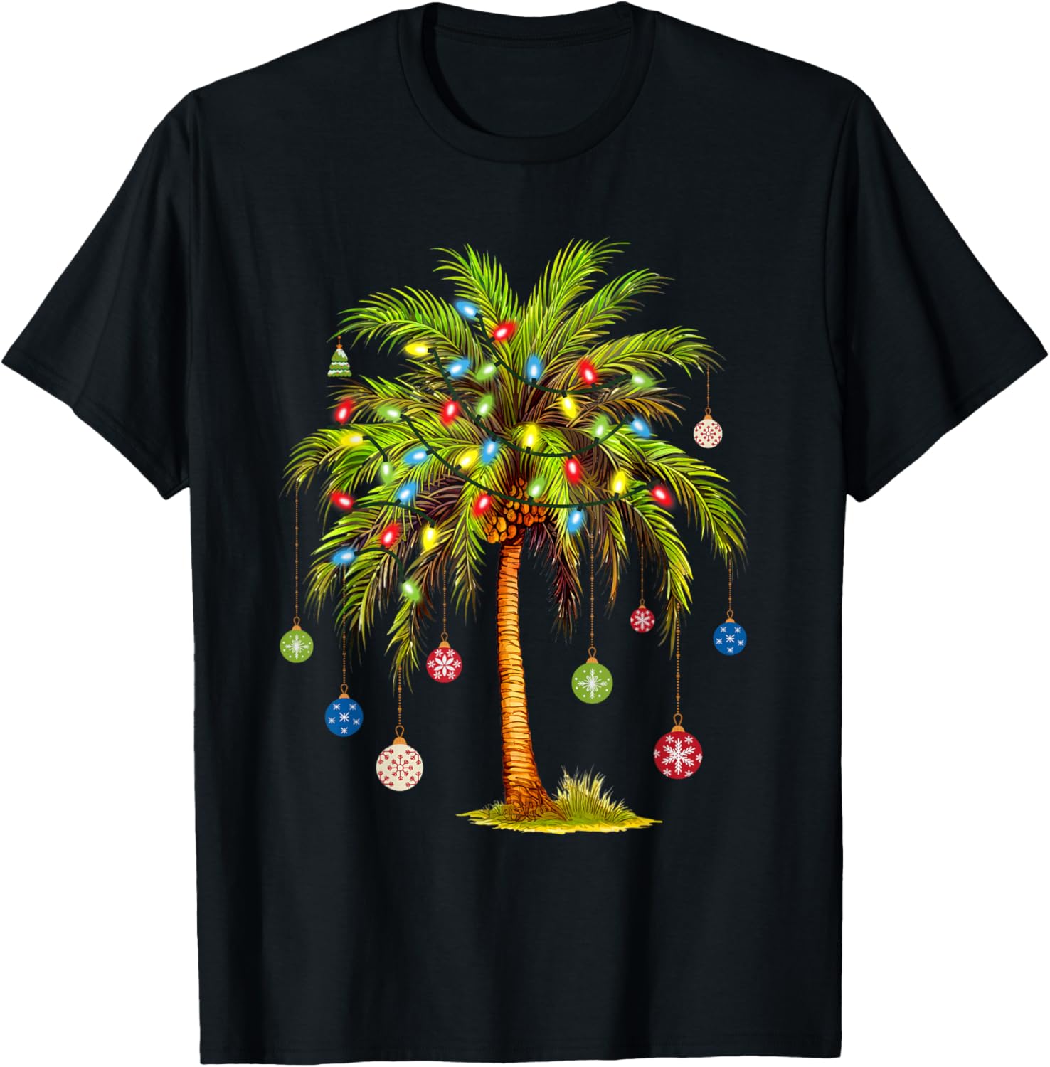 Mens Xmas Fashion - Christmas Palm Tree Light Hawaiian Tropical