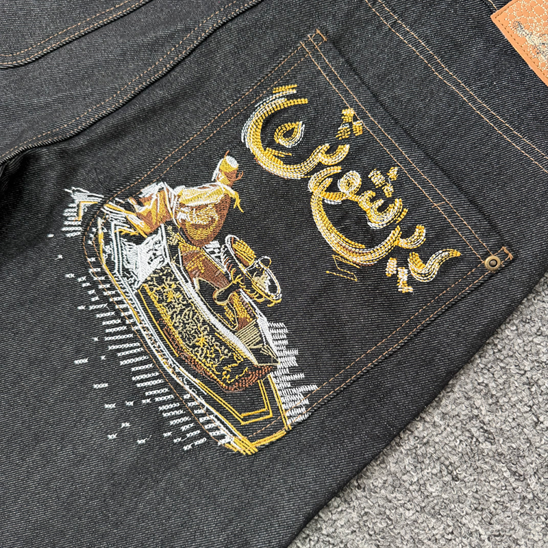 Men'S Fashion With Baggy Jeans - Fashion New DERSCHUTZE Men's Embroidered Baggy