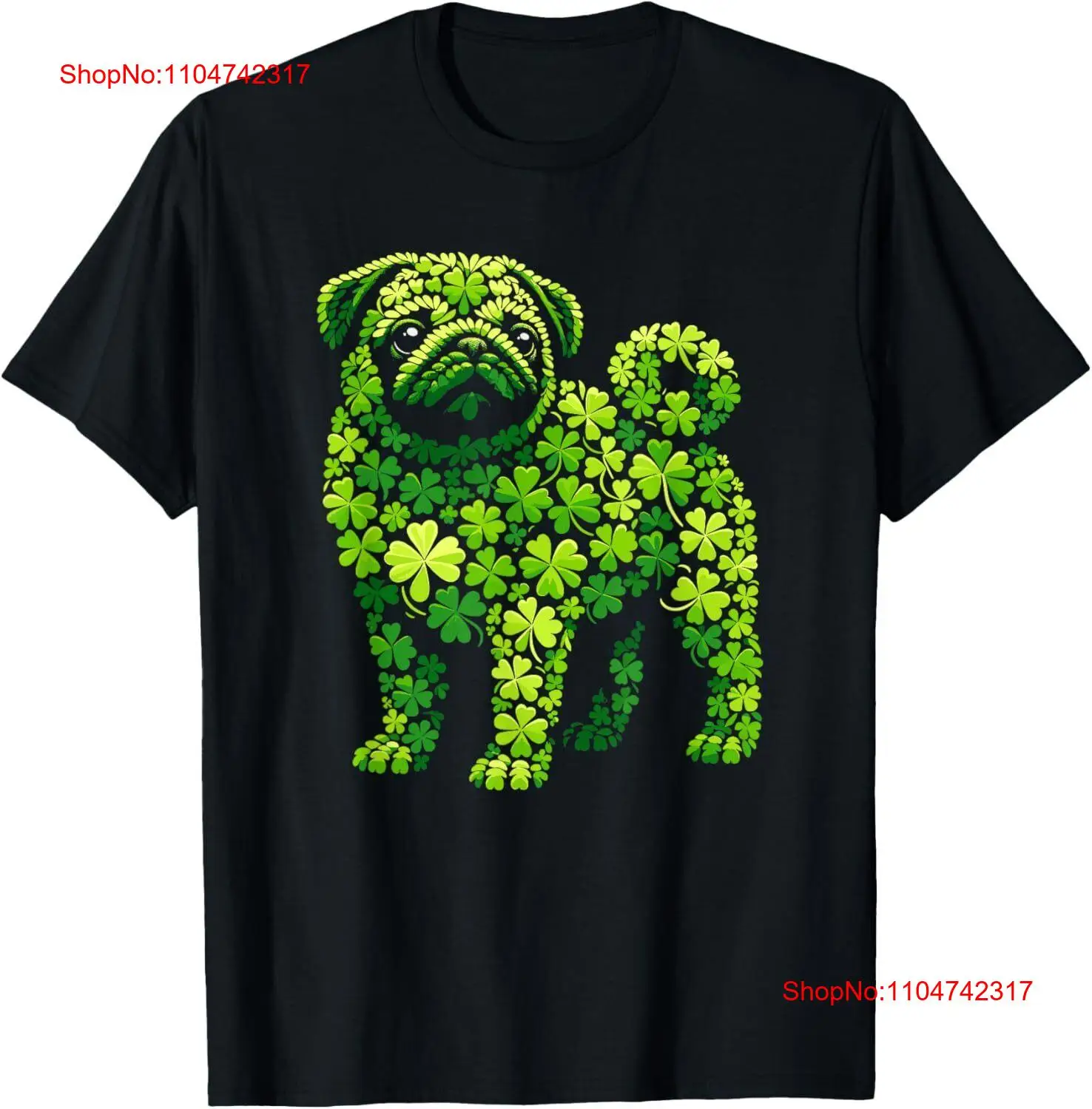 Men Fashion Kids - Pug Shamrocks Kids St Patricks Day