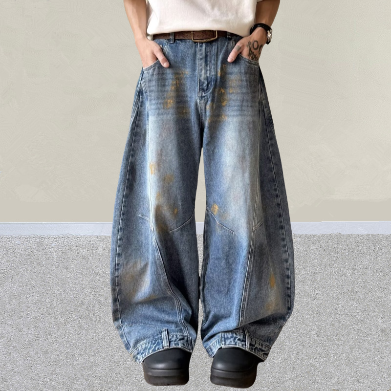 Men'S Fashion With Baggy Jeans - 2025 Japanese Y2K Fashion Painted Washed