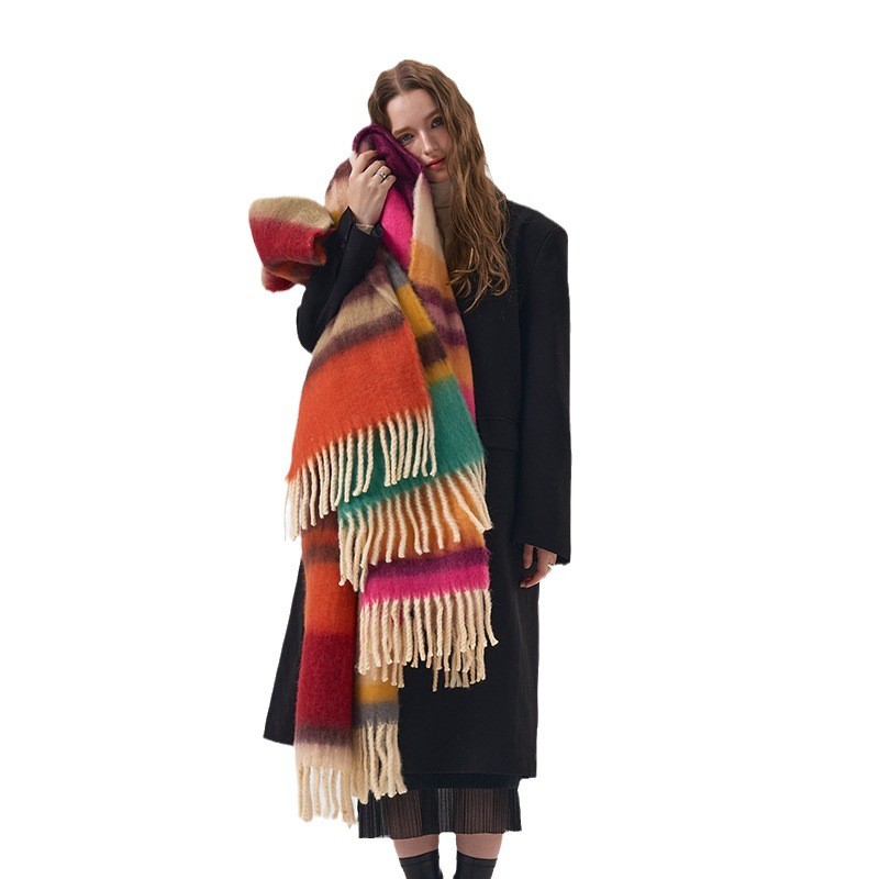 New Winter Rainbow Plaid Brush – Mens Fashion Poncho Bewertung und Preis