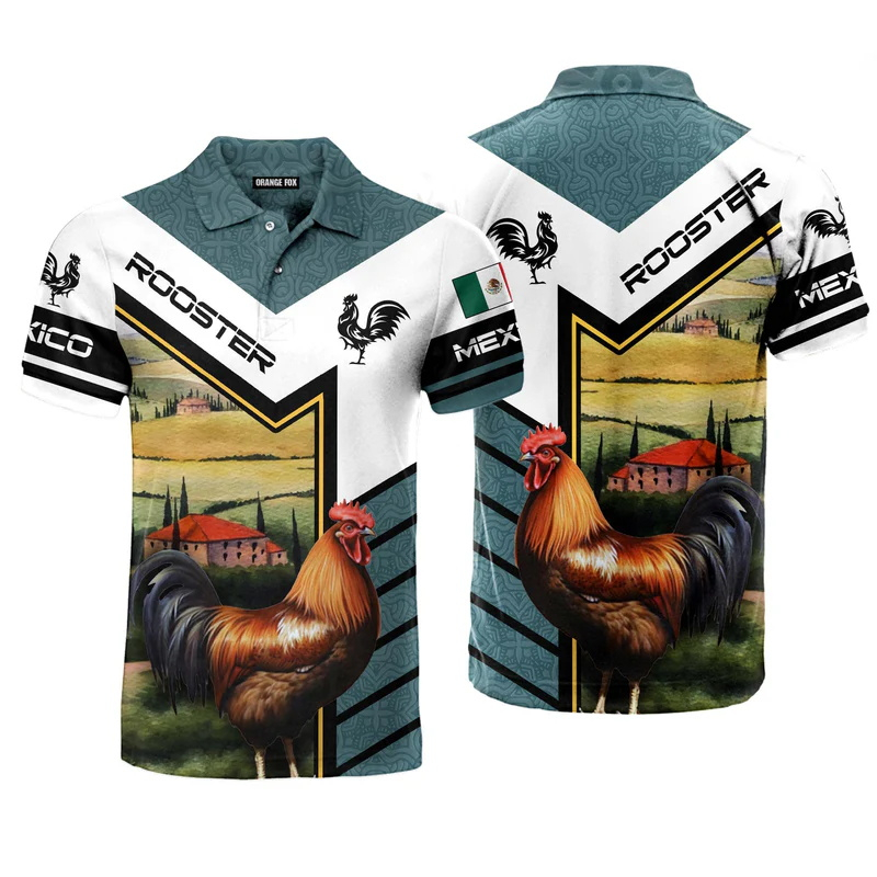 3D Print Mexico Flag Polo Shir – Mens Fashion Mexico Bewertung und Preis