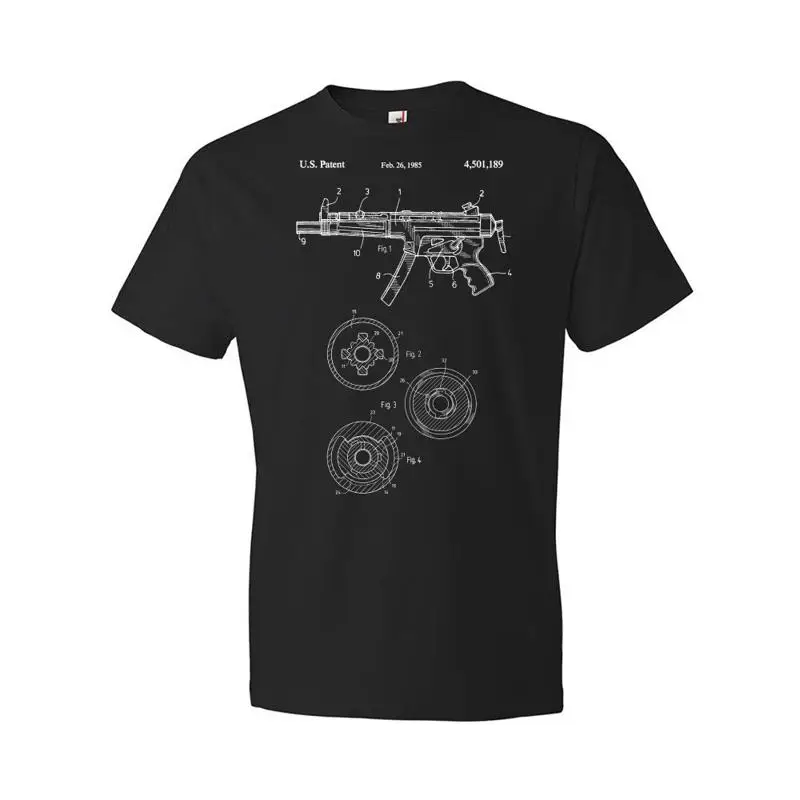 MP5 Submachine Gun PatenT T Sh – Military Shirt Men Bewertung und Preis