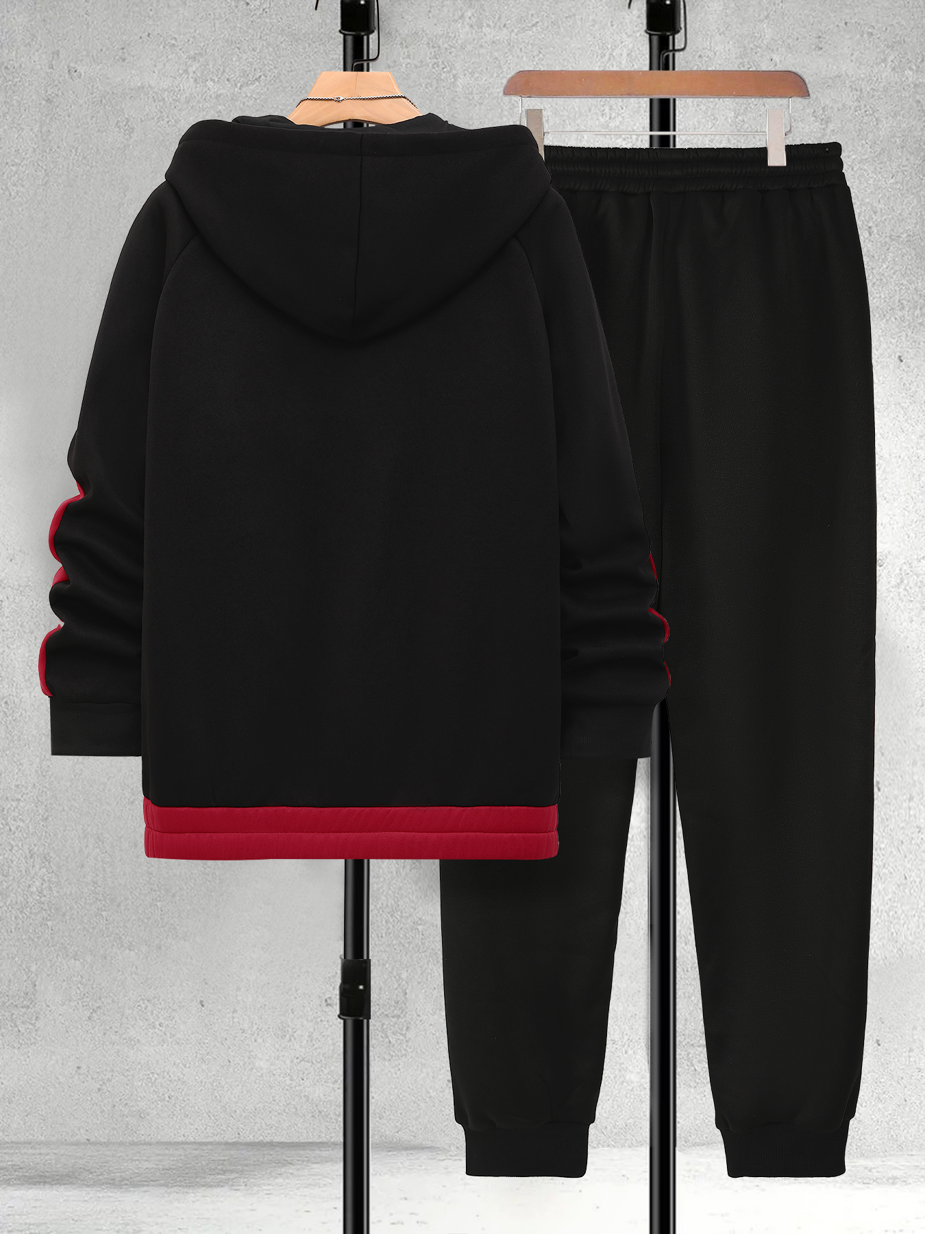 Men's Plus Size Black & Red Co – Track Suit Men Bewertung und Preis