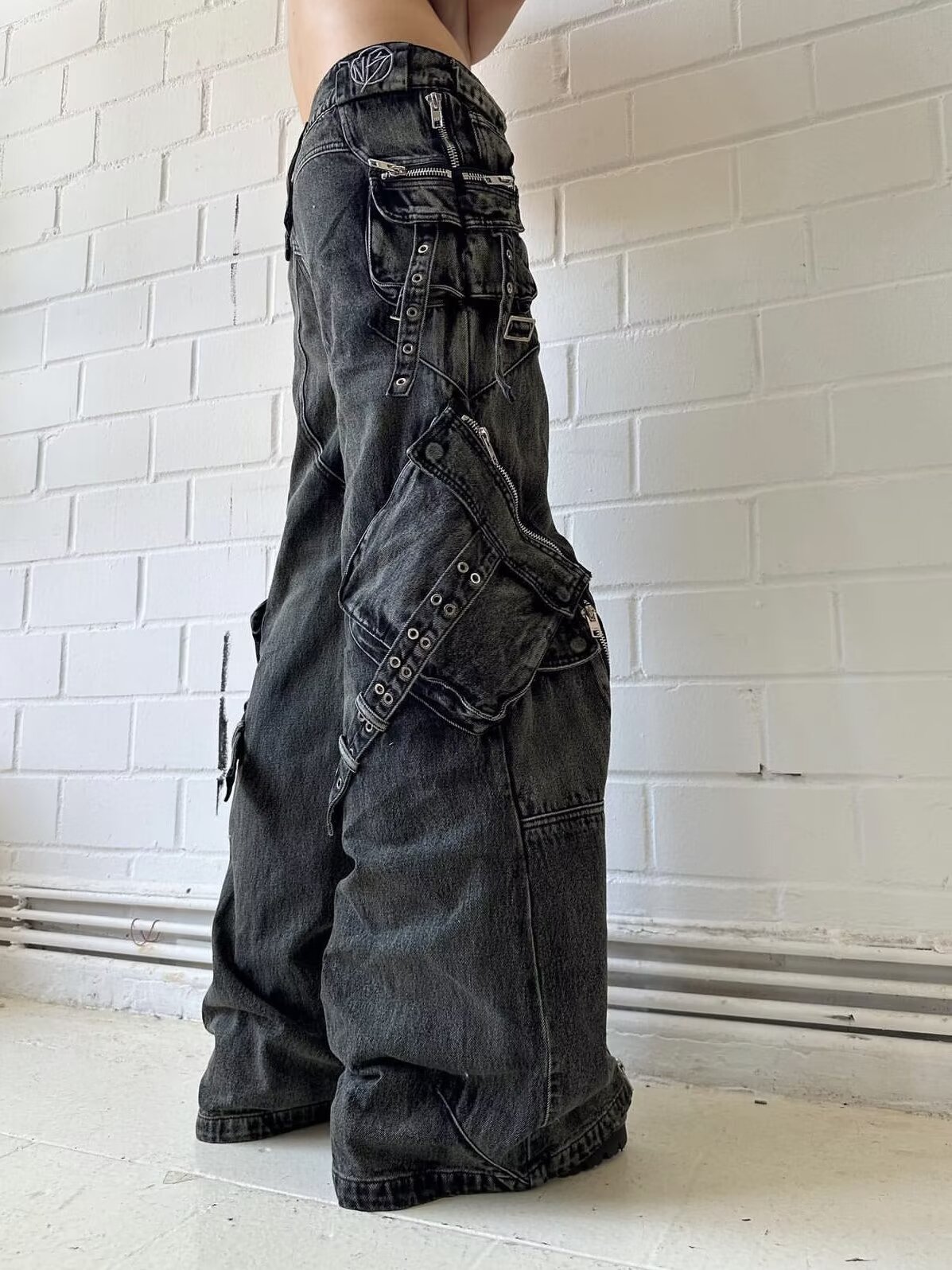 Y2K Black Gothic Punk Multi-Po – Men'S Fashion With Baggy Jeans Bewertung und Preis
