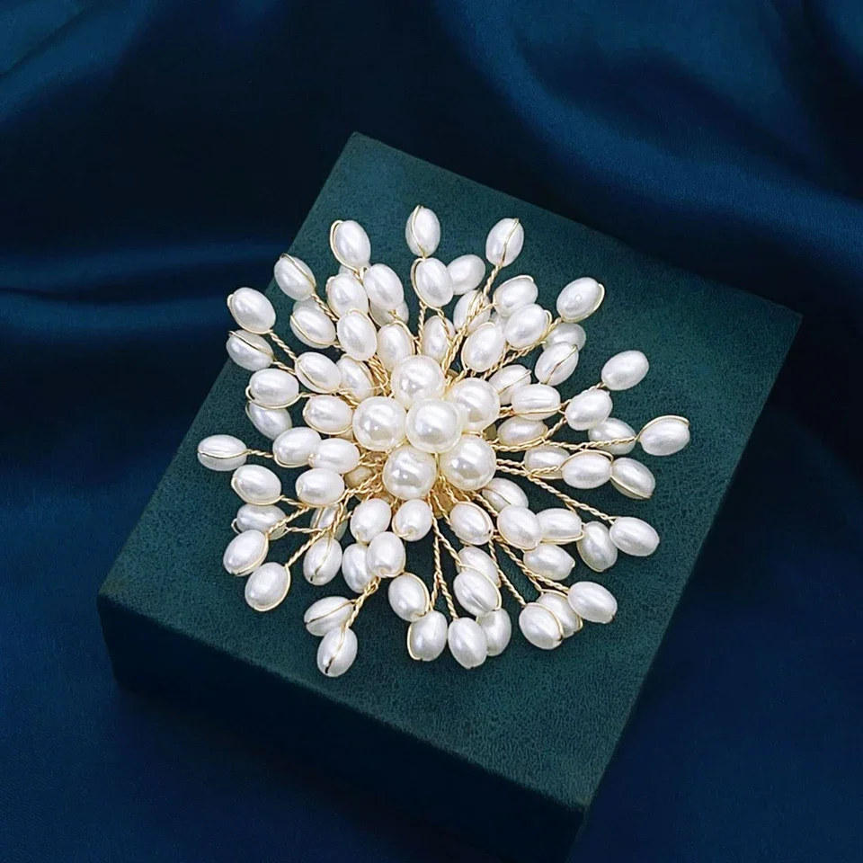 Pearl Woven Flower Brooch For  – Men'S Fashion For Wedding Bewertung und Preis