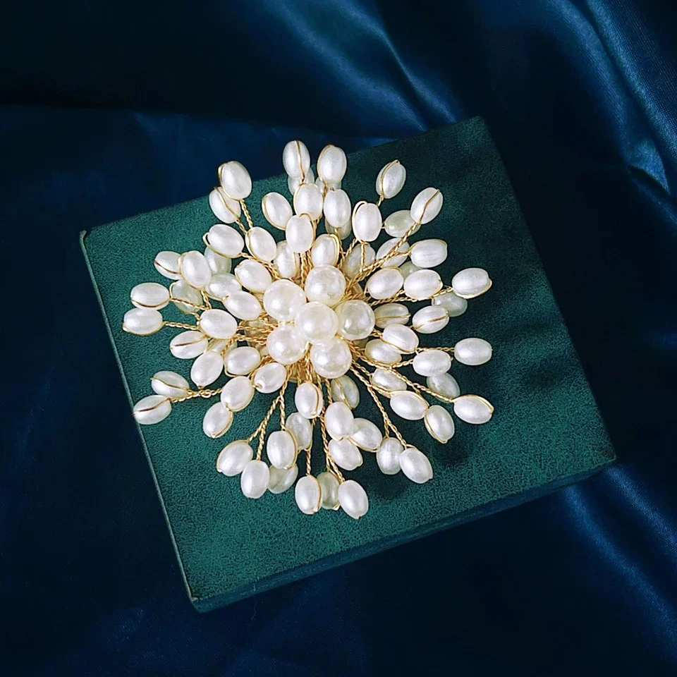 Pearl Woven Flower Brooch For  – Men'S Fashion For Wedding Bewertung und Preis