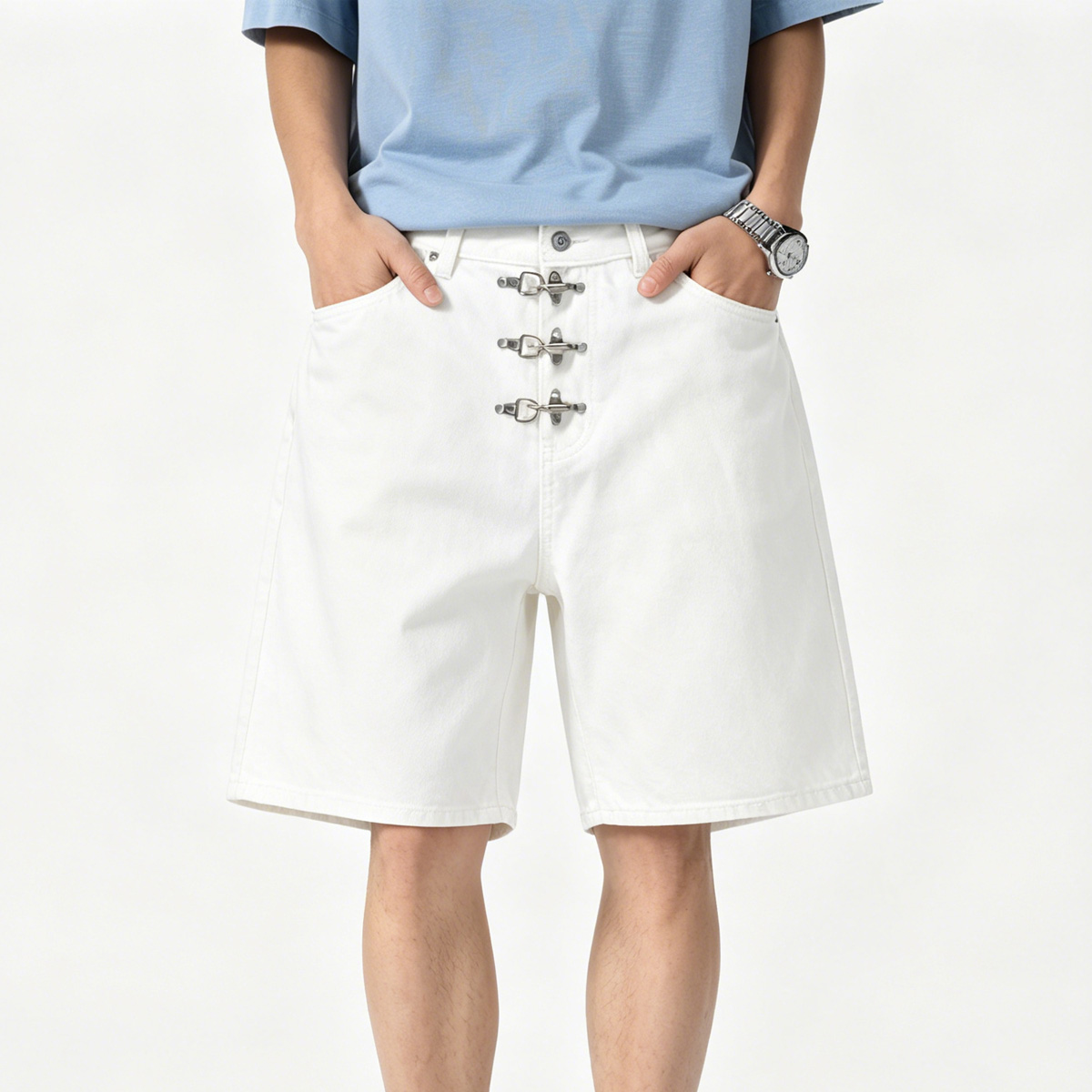 Metal Buckle Short Baggy Jeans – Men'S Fashion With Baggy Jeans Bewertung und Preis