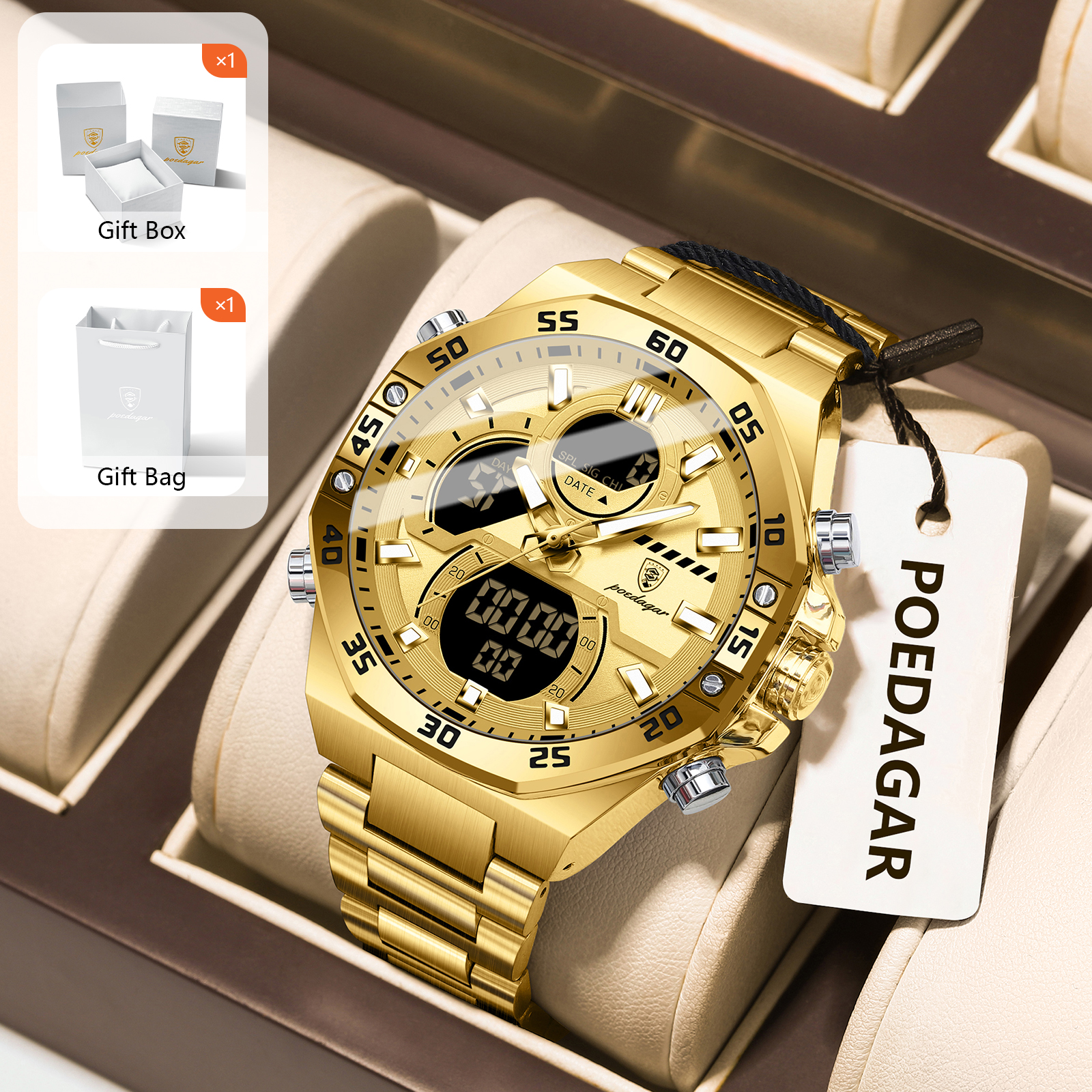POEDAGAR Sport Men Watch LED W – Mens Fashion Bracelet Bewertung und Preis