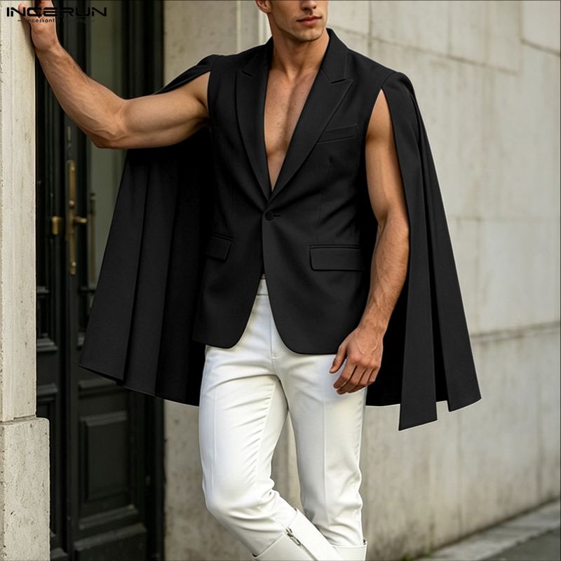 INCERUN Men's Irregular Blazer – Mens Fashion Poncho Bewertung und Preis