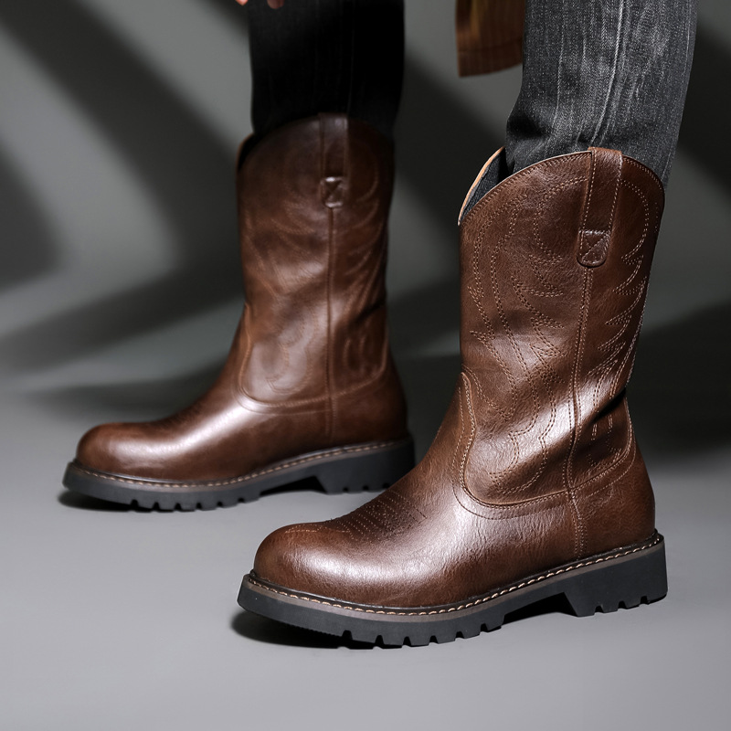 Fashion Mens Cowboy Boots New  – Men Fashion Vintage Bewertung und Preis