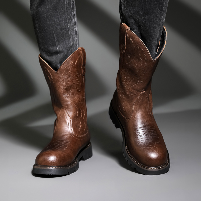 Fashion Mens Cowboy Boots New  – Men Fashion Vintage Bewertung und Preis