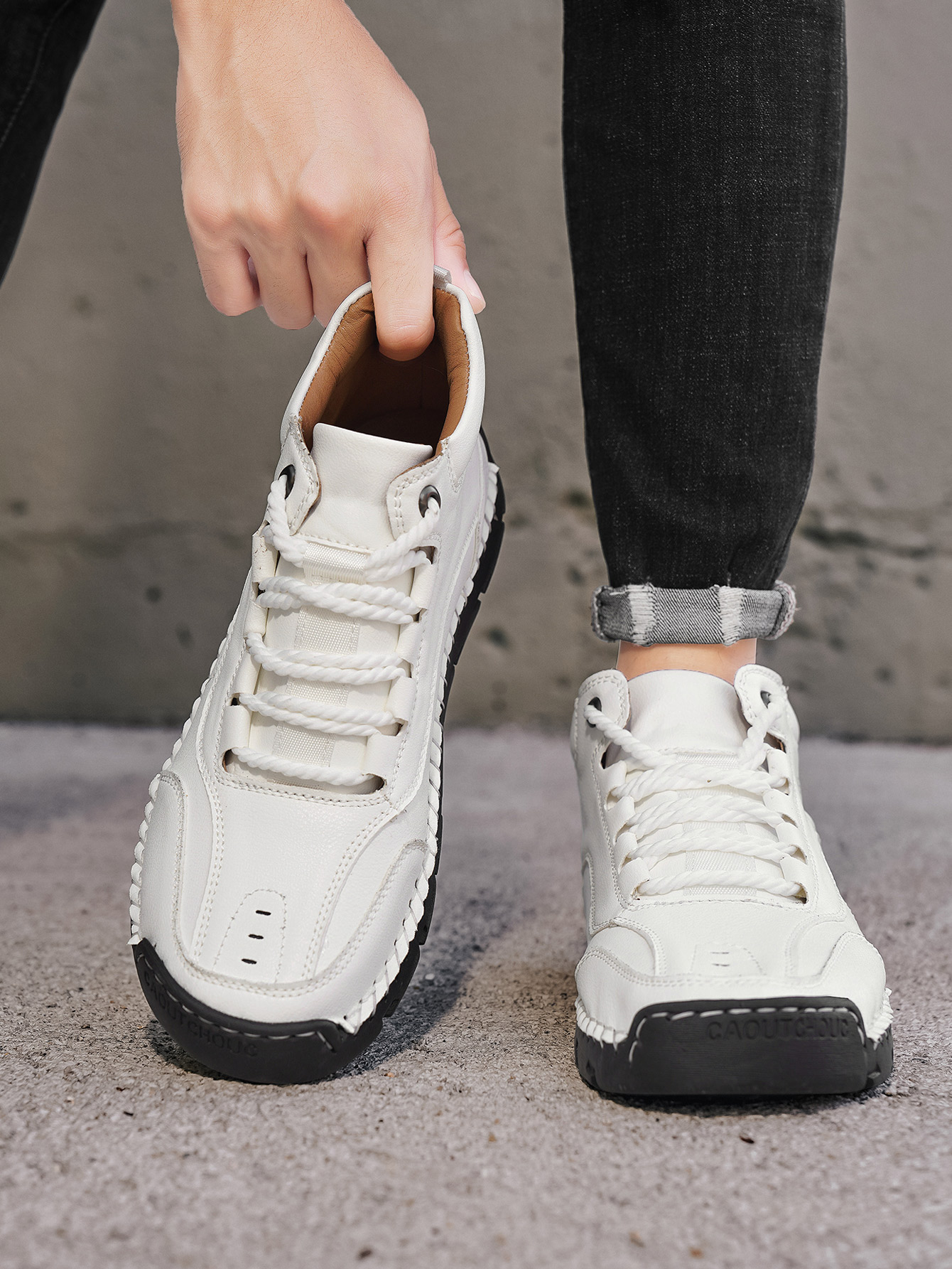 Men's Handmade Mid-Top Casual  – Casual Sneakers Men Bewertung und Preis