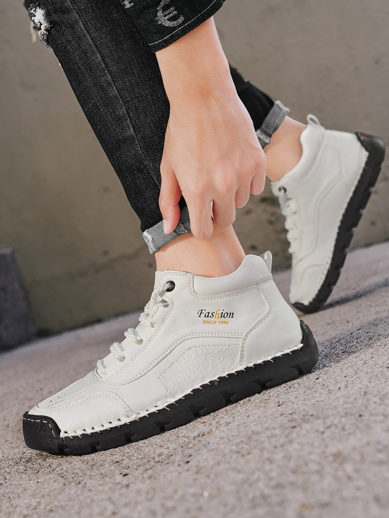 Men's Handmade Mid-Top Casual  – Casual Sneakers Men Bewertung und Preis
