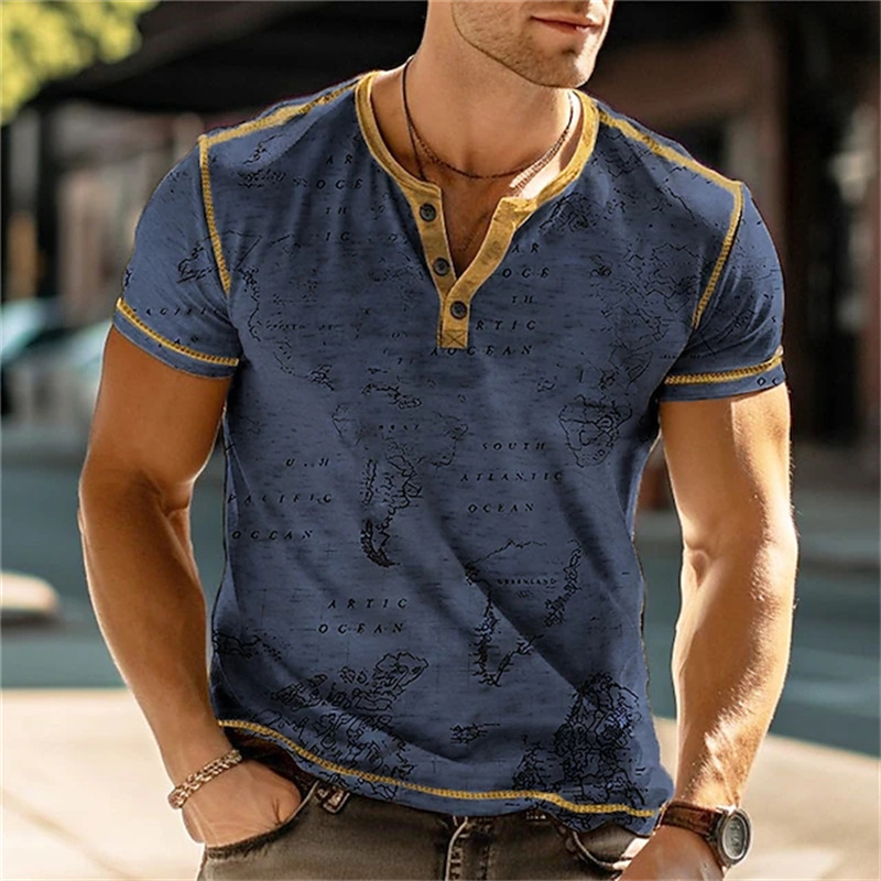 Men's Henry Shirts Funny 3D Pr – Men Fashion Vintage Bewertung und Preis