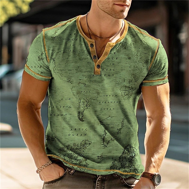 Men's Henry Shirts Funny 3D Pr – Men Fashion Vintage Bewertung und Preis