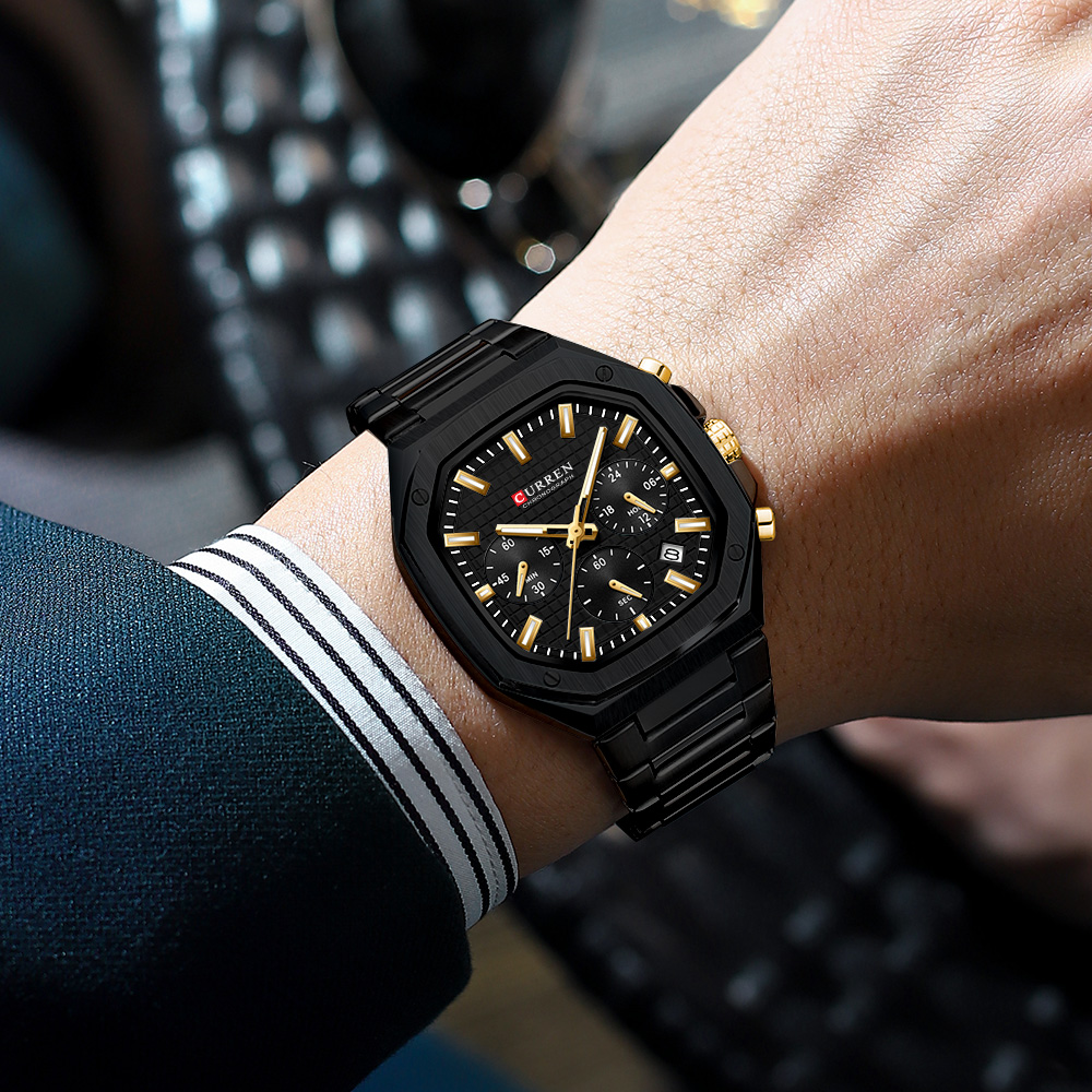 CURREN Luxury Square Chrono Wa – Mens Fashion Bracelet Bewertung und Preis