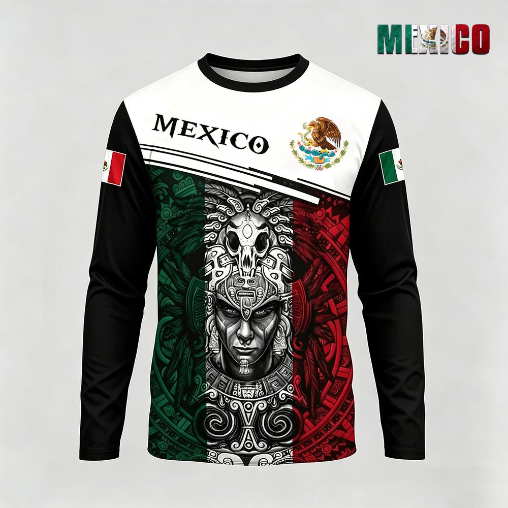 Mexico Themed Printed Long Sle – Mens Fashion Mexico Bewertung und Preis
