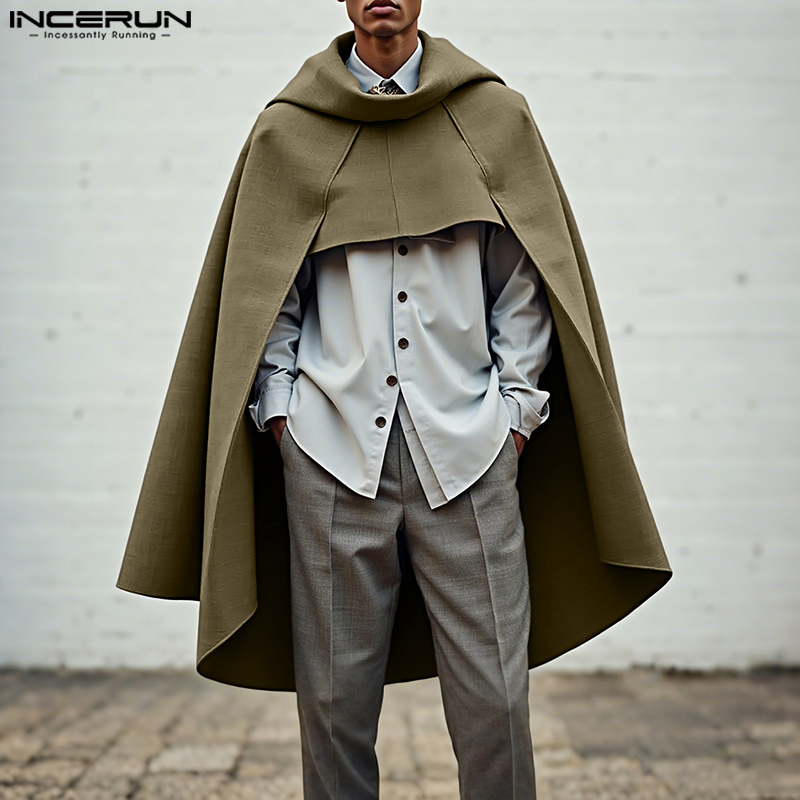 INCERUN Men Cloak Cape Solid C – Mens Fashion Poncho Bewertung und Preis